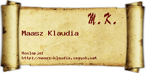 Maasz Klaudia névjegykártya